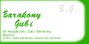 barakony gubi business card